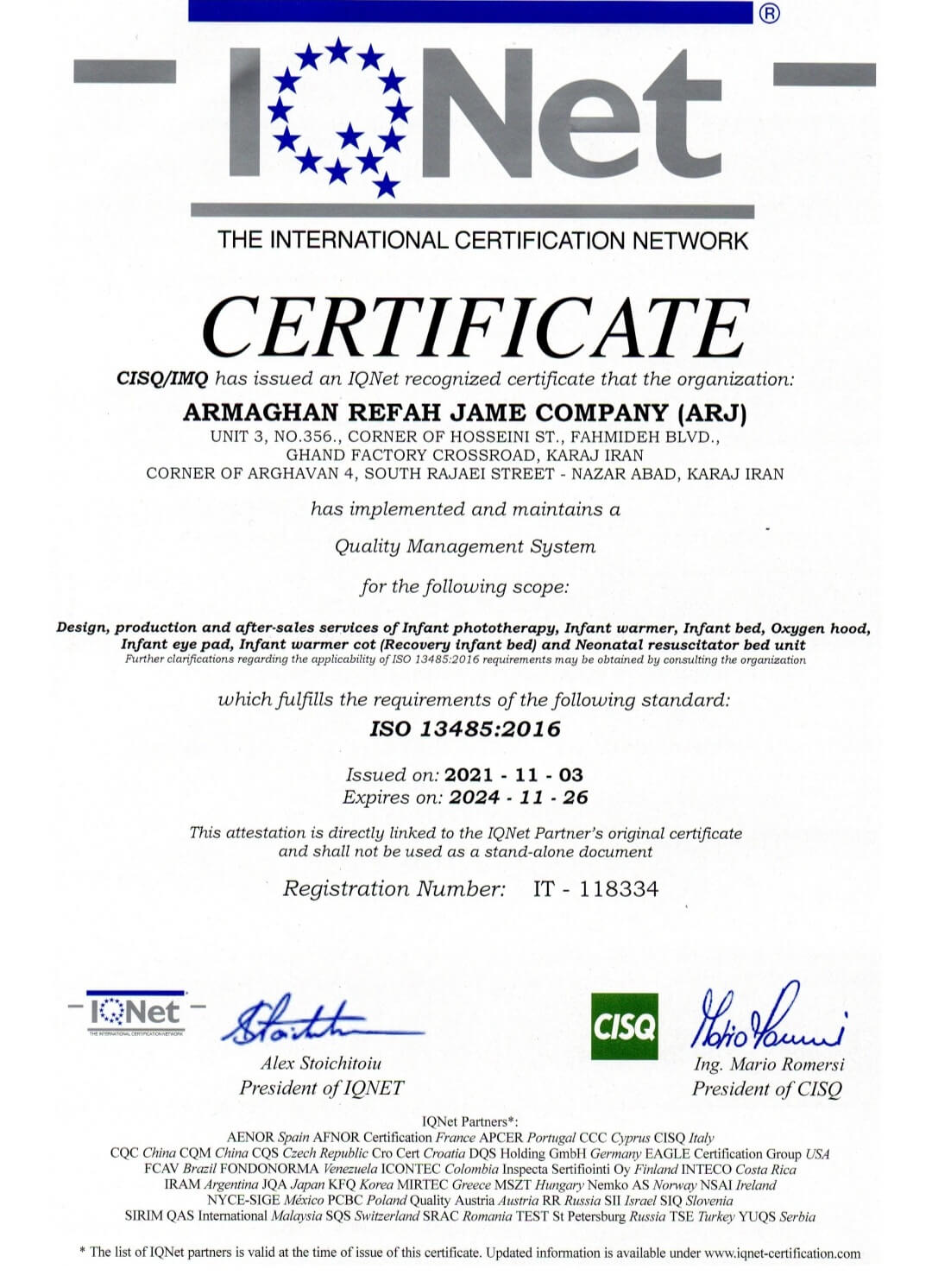 Certificate photothrapy